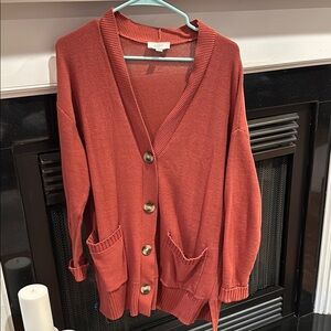 LOFT Women's Rust Cardigan Sweater